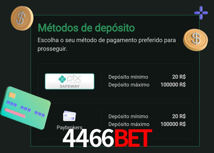 O cassino 4466bet oferece uma grande variedade de métodos de pagamento